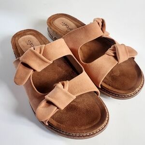 Eurosoft By Sofft Tan Knotted Slide Sandals Size 11